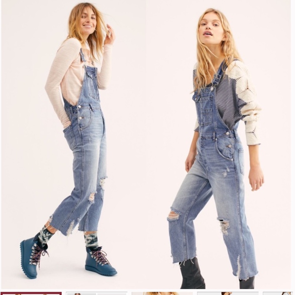 FREE PEOPLE We The Free Criss Cross Overall NWOT
